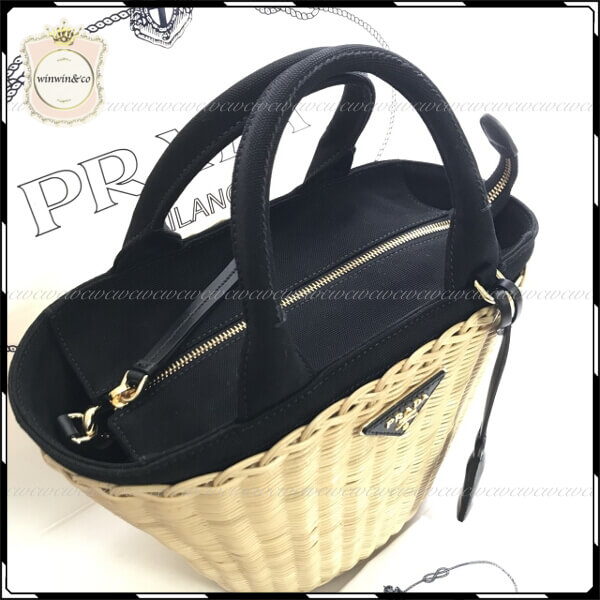 2018新作 PRADA プラダスーパーコピー 可愛すぎ！カラフルかごバッグ 1BG172 ブラック